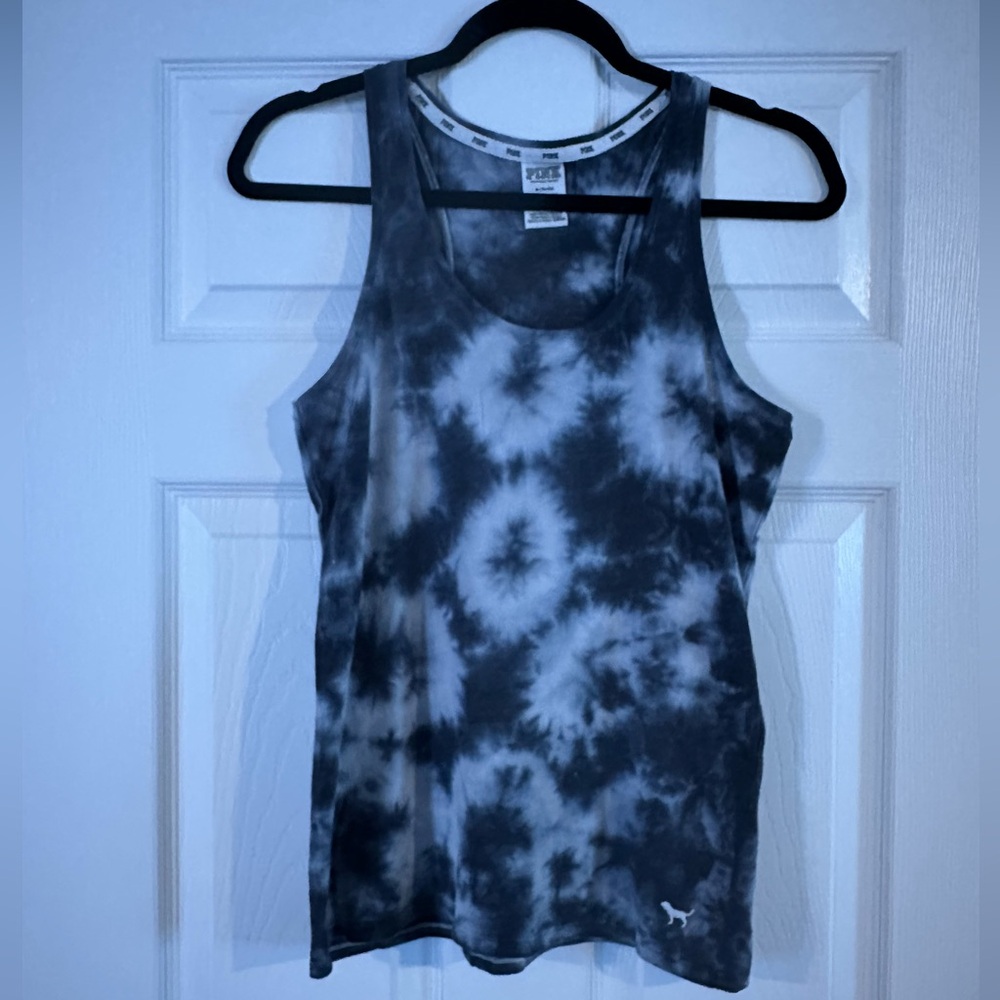 PINK Victoria's Secret Grey Tie-Dye Sleep Tank